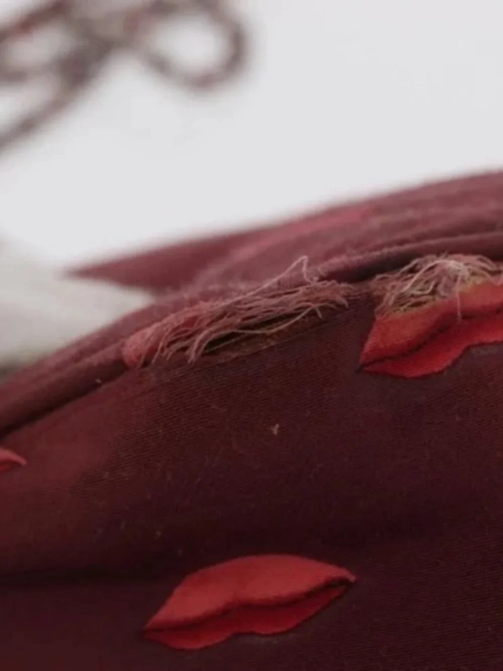 PRADA Chain Shoulder Bag Nylon Bordeaux Silver Auth BA10089 - Picture 7 of 16